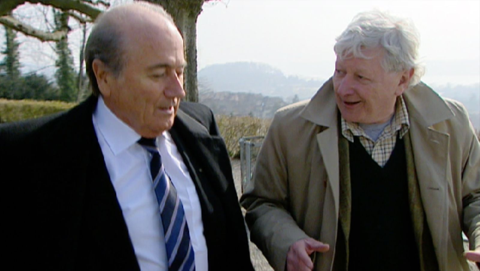 Definitely not friends, but somehow companions for life: Joseph Blatter, Andrew Jennings.