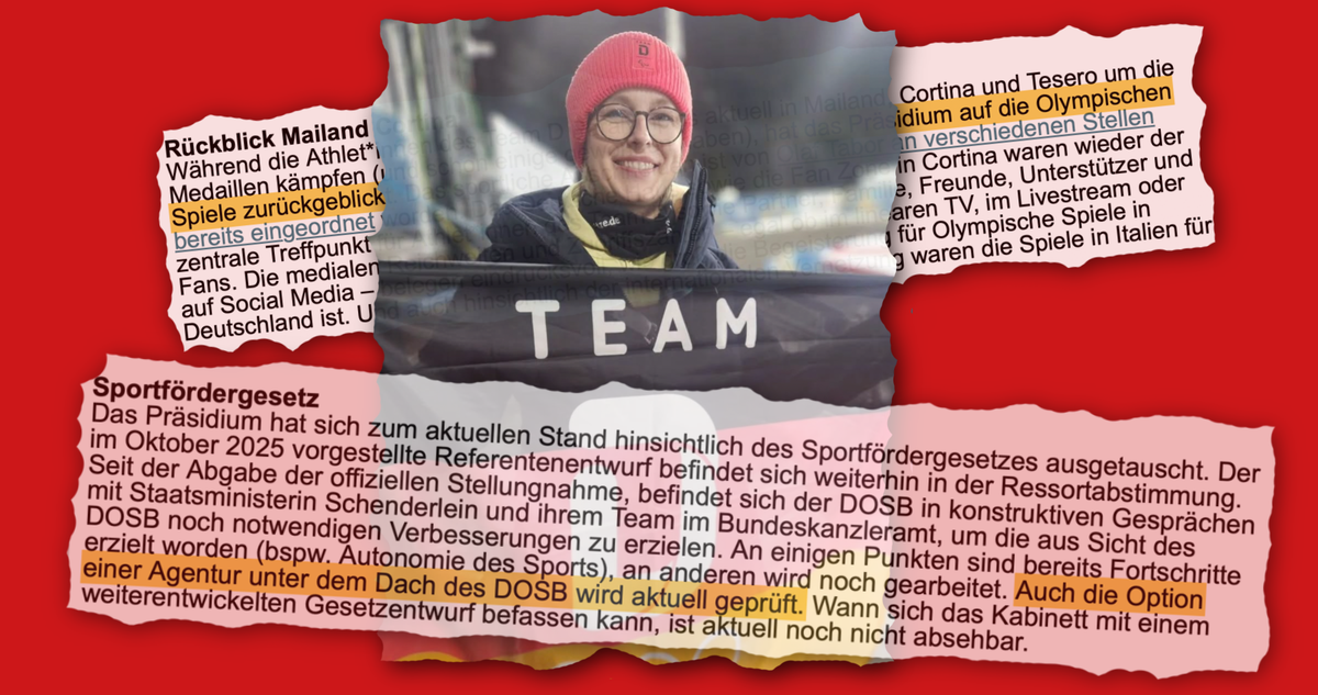 Neues aus dem Paralleluniversum: "unabhängige" Sportagentur unter dem Dach des DOSB
