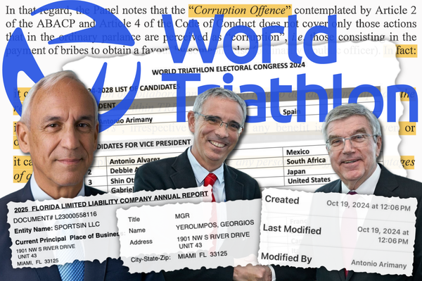 World Triathlon corruption: a Greek fake federation, the fake medium "Sportsin", con artists, the co-conspirators Arimany, Yerolimpos, Druwé – and more of their lies and propaganda